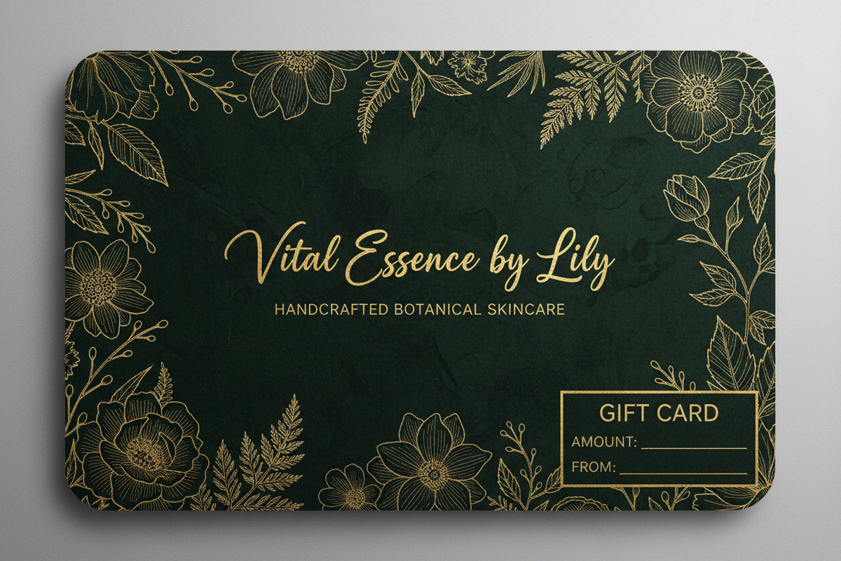 Gift and bundle options for handcrafted natural skincare products by Vital Essence by Lily