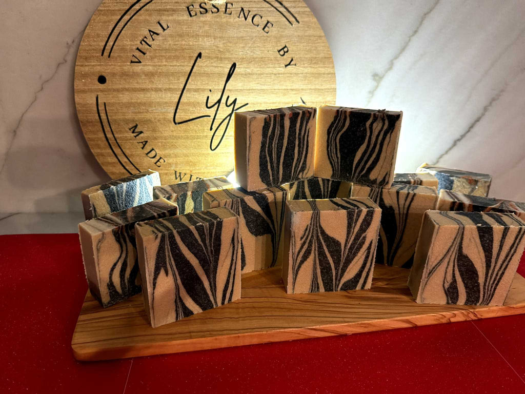 Charcoal + Goat Milk + Oatmeal Soap bar with natural ingredients for deep cleansing and soothing skin benefits