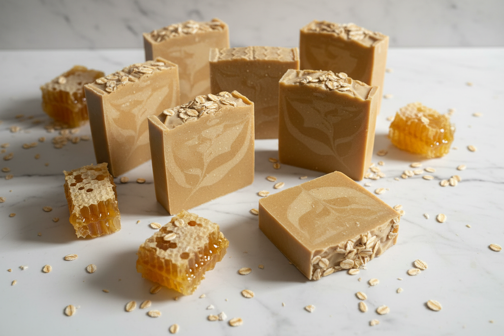 Honey & Goat Milk Soap – White Marble