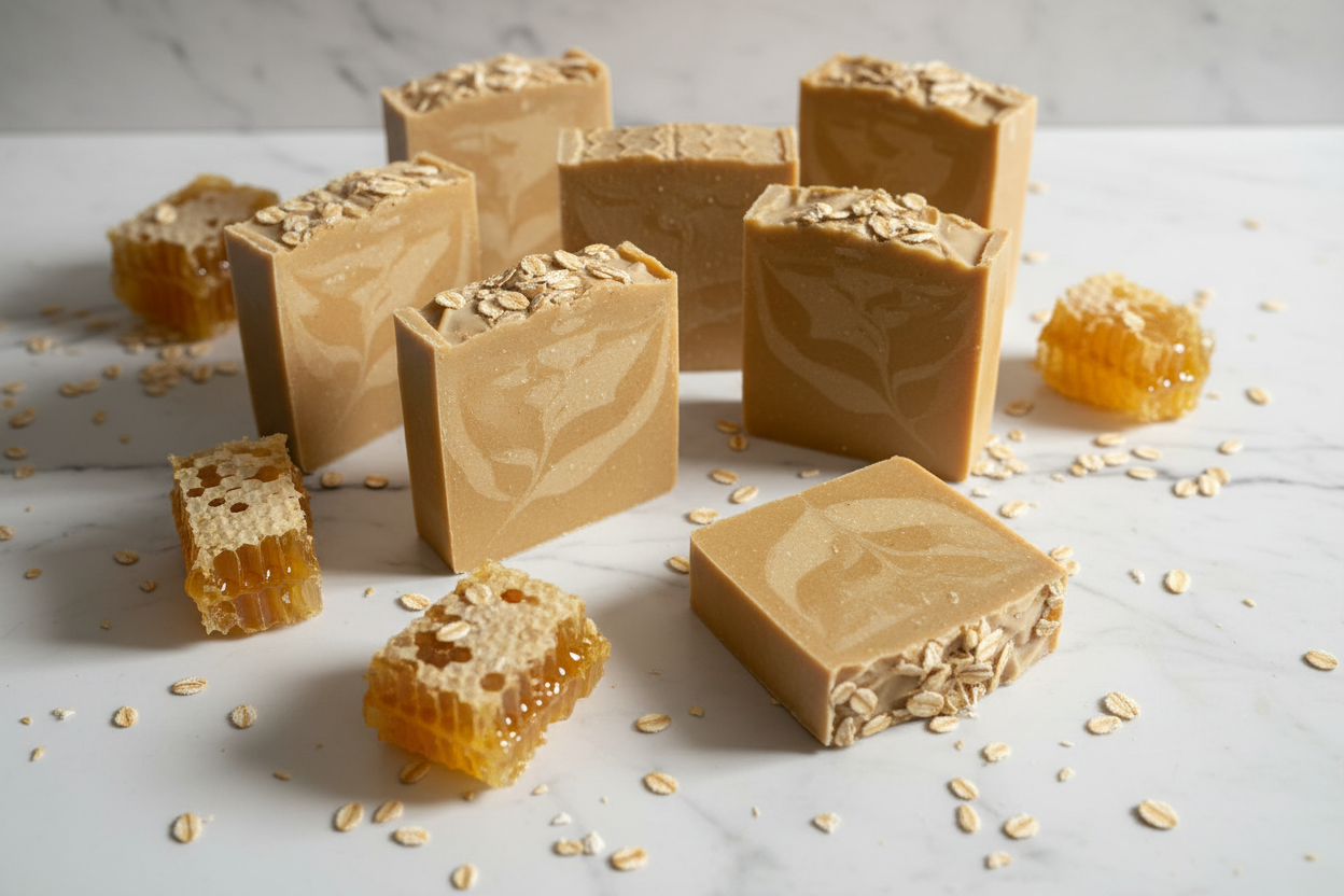 Honey & Goat Milk Soap – White Marble