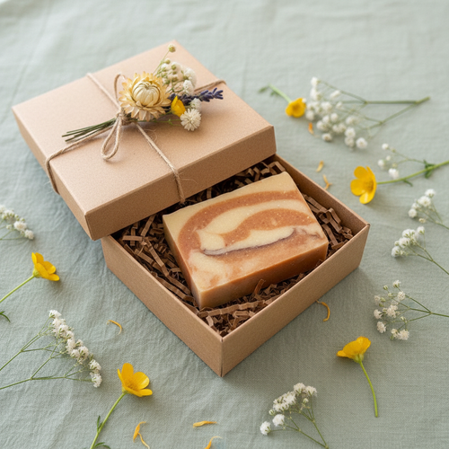 Bar of Calendula + Kojic + Turmeric Soap with Goat Milk for brightening and soothing skin